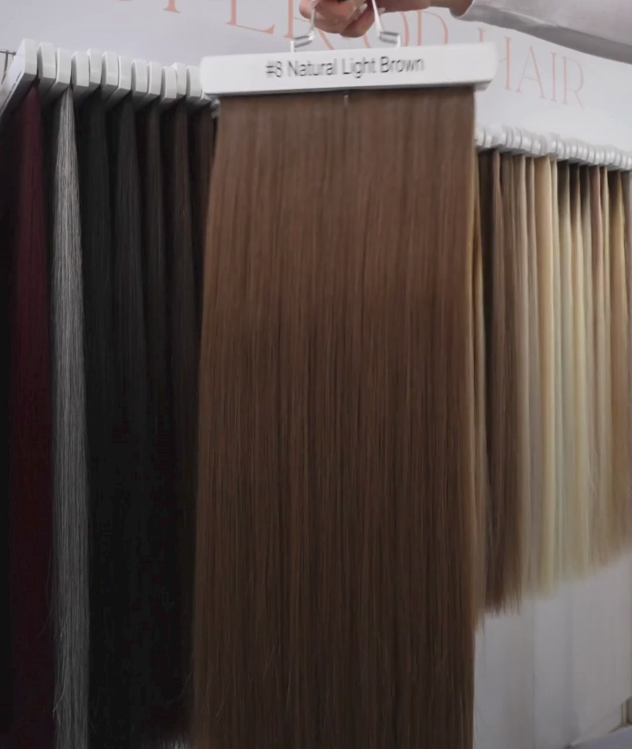 Load video: #8 Natural Light Brown Pre Bonded U Tip Extensions