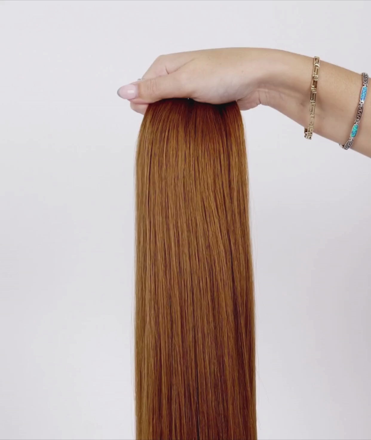 Load video: #Natural Red Seamless Tape In Extensions (NEW)