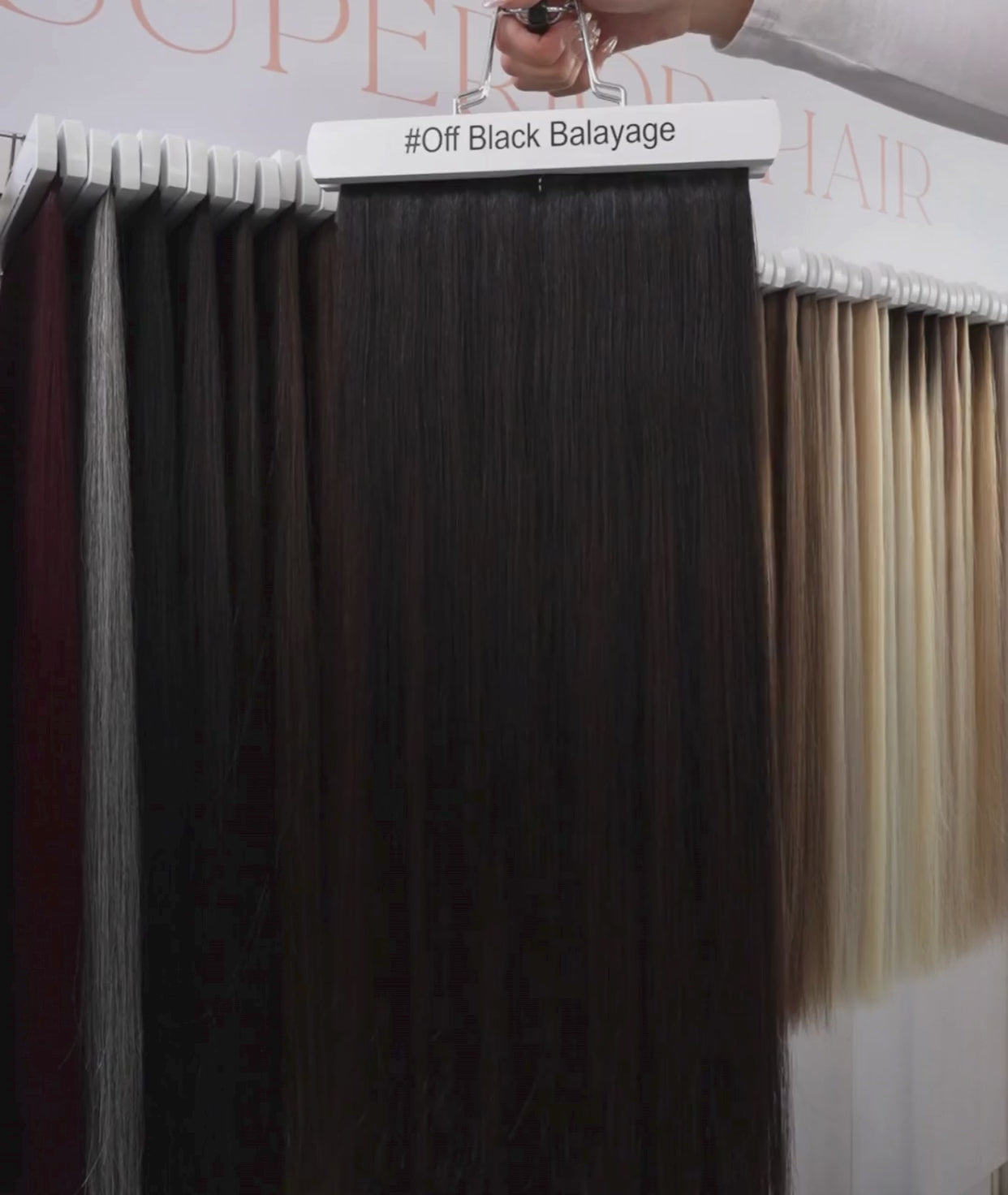 Load video: #Off Black Balayage Invisi Tape Hair Extensions