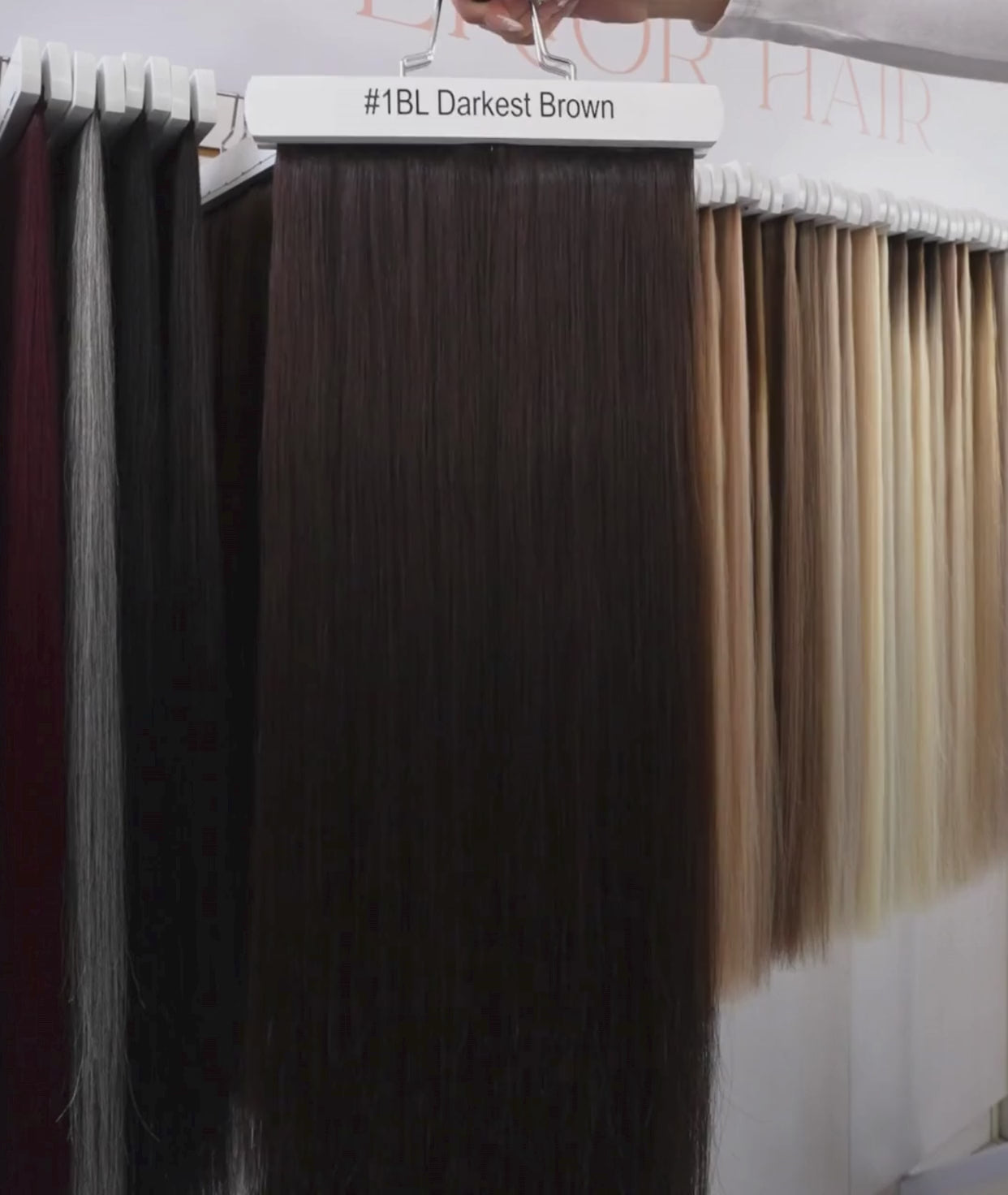 Load video: #1BL Darkest Brown Butterfly Genius Weft Extensions