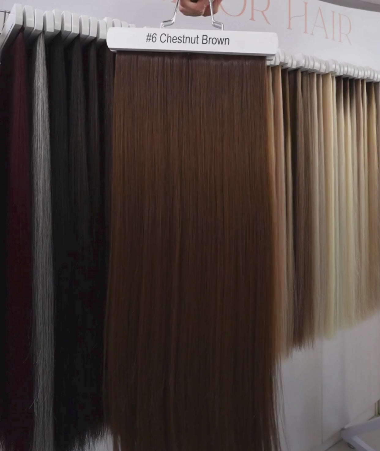 Load video: #6 Chestnut Brown Pre Bonded U Tip Extensions