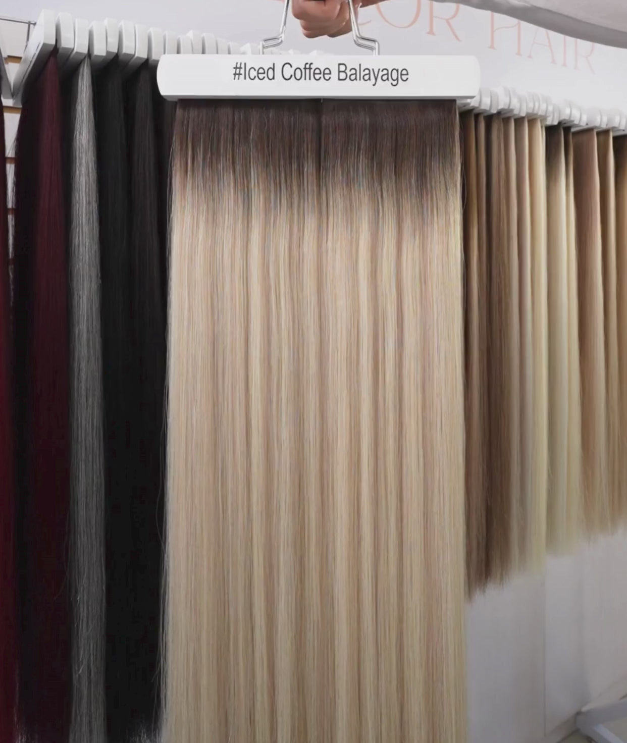 Load video: #Iced Coffee Balayage Invisi Tape Hair Extensions