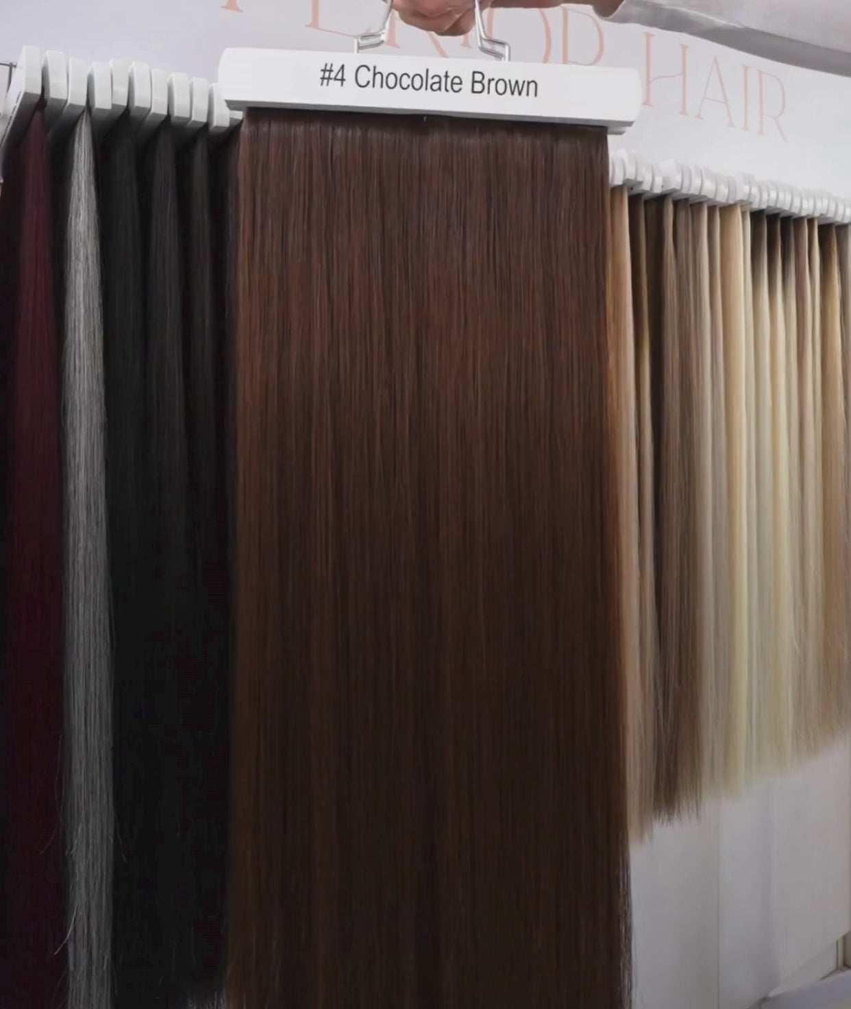 Load video: #4 Chocolate Brown Machine Weft Extensions