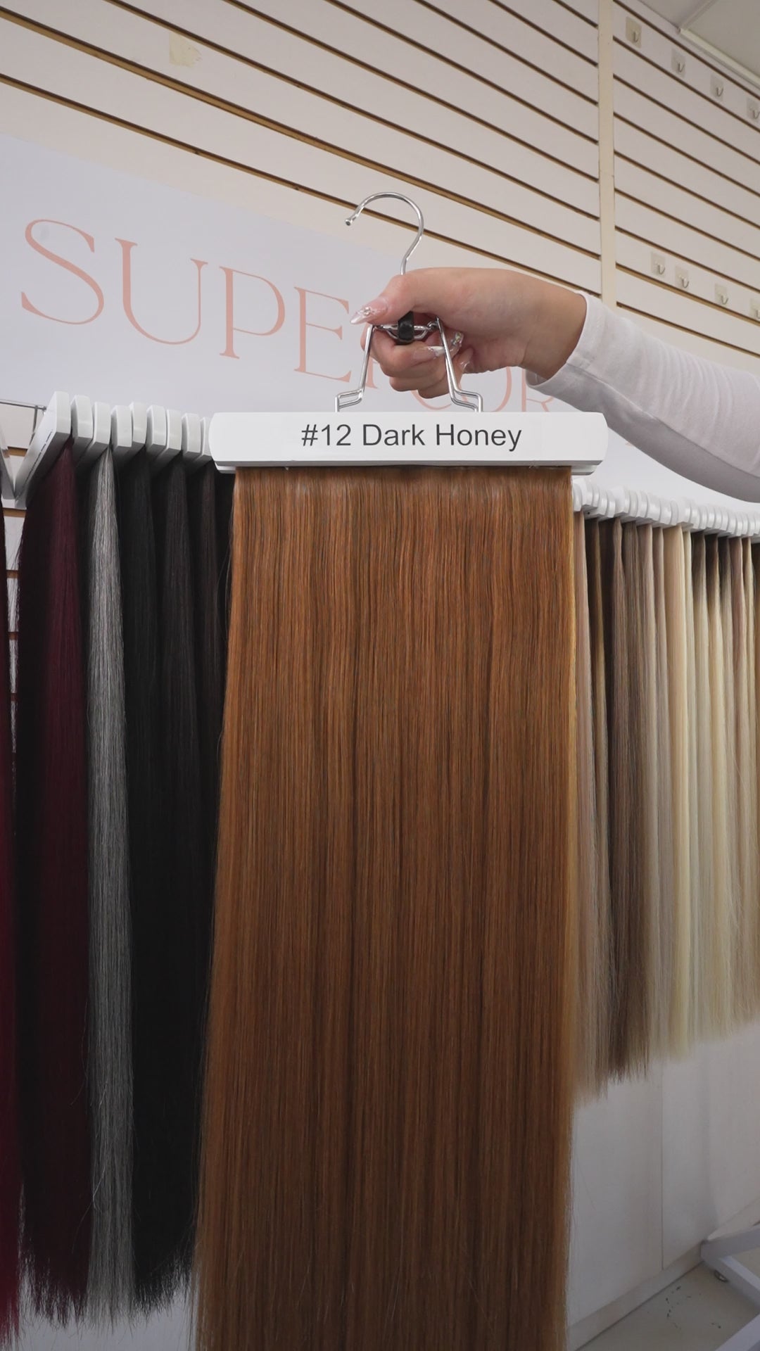 Load video: #12 Dark Honey Seamless Tape In Extensions