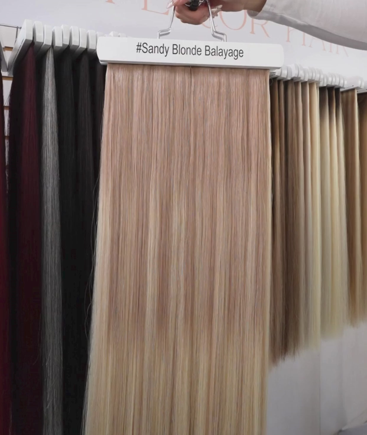 Load video: #Sandy Blonde Balayage Butterfly Genius Weft Extensions
