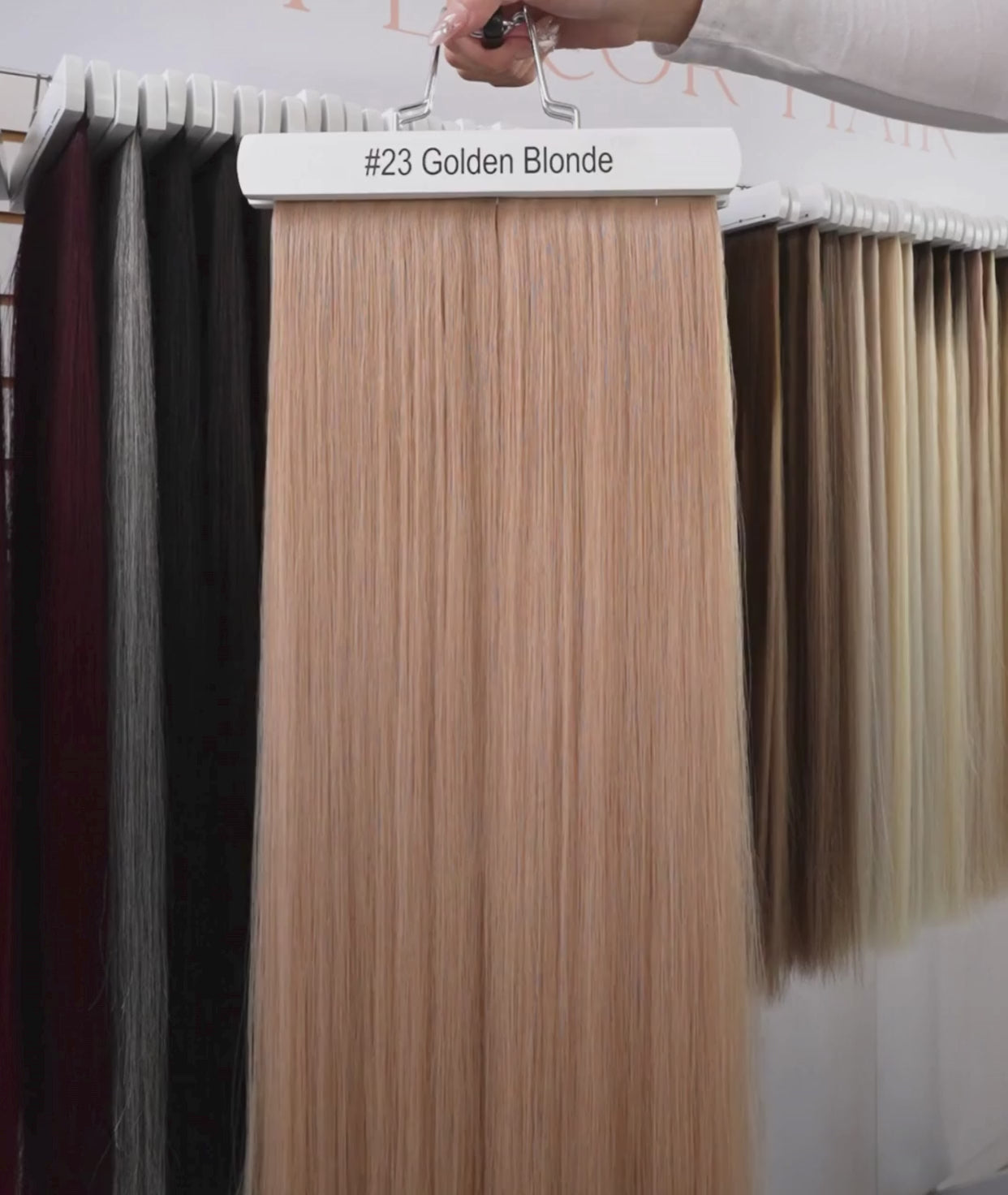 Load video: #23 Golden Blonde Butterfly Genius Weft Extensions