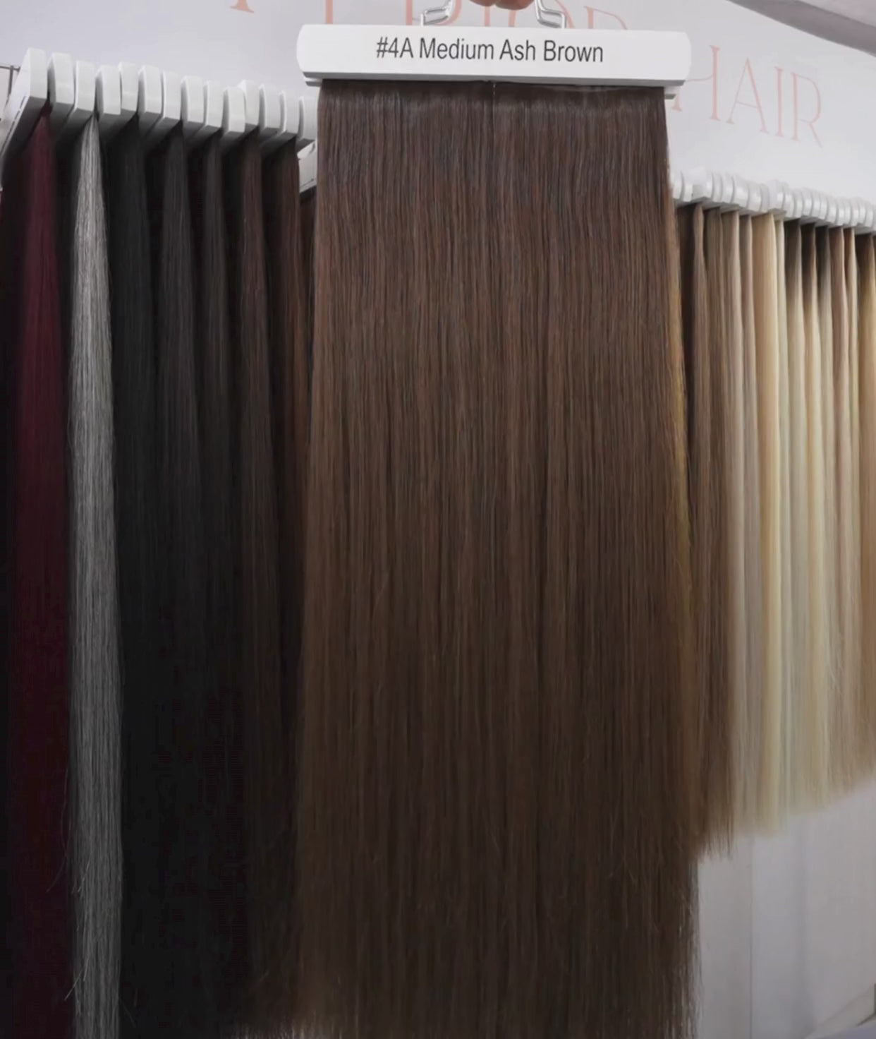 Load video: #4A Medium Ash Brown Nano Tip Hair Extensions
