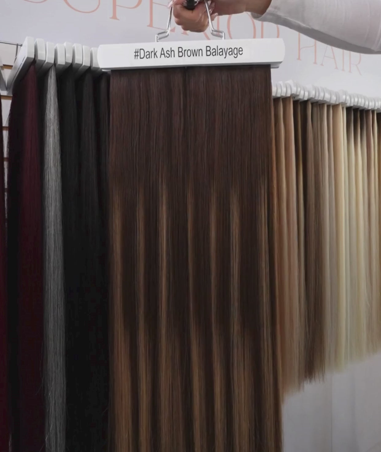 Load video: #Dark Ash Brown Balayage Pre Bonded U Tip Extensions