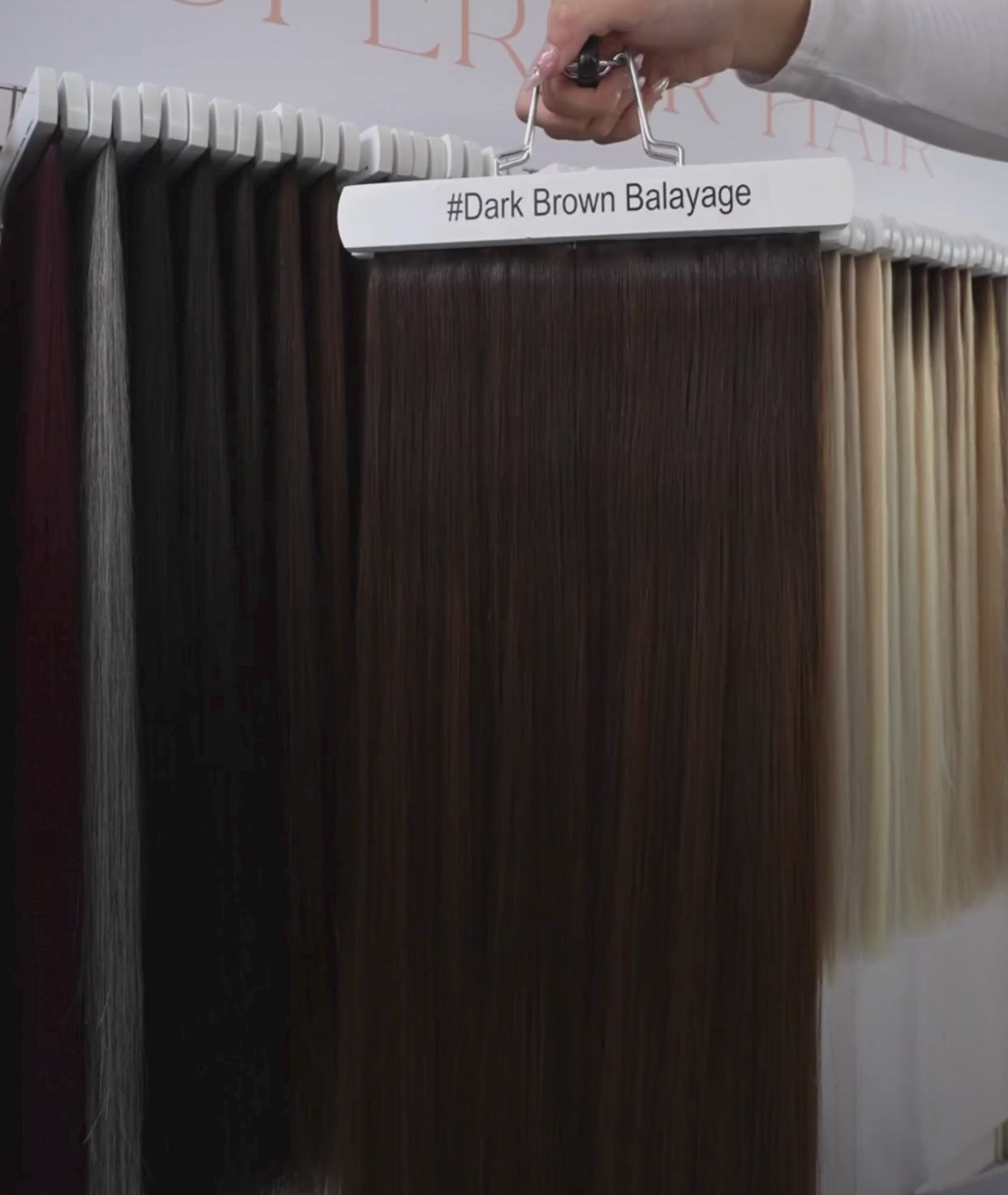 Load video: #Dark Brown Balayage Butterfly Genius Weft Extensions