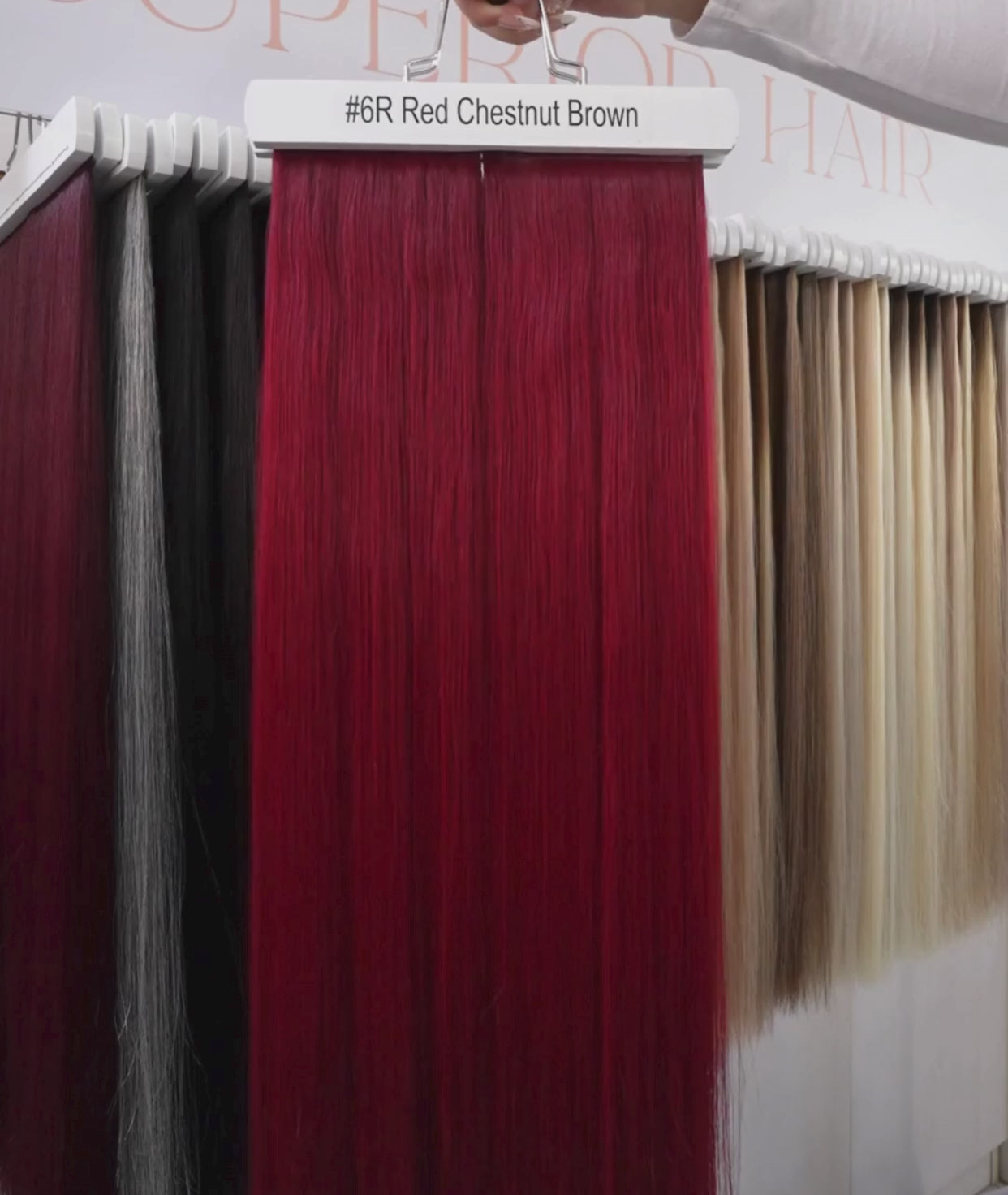Load video: #6R Red Ponytail Extensions