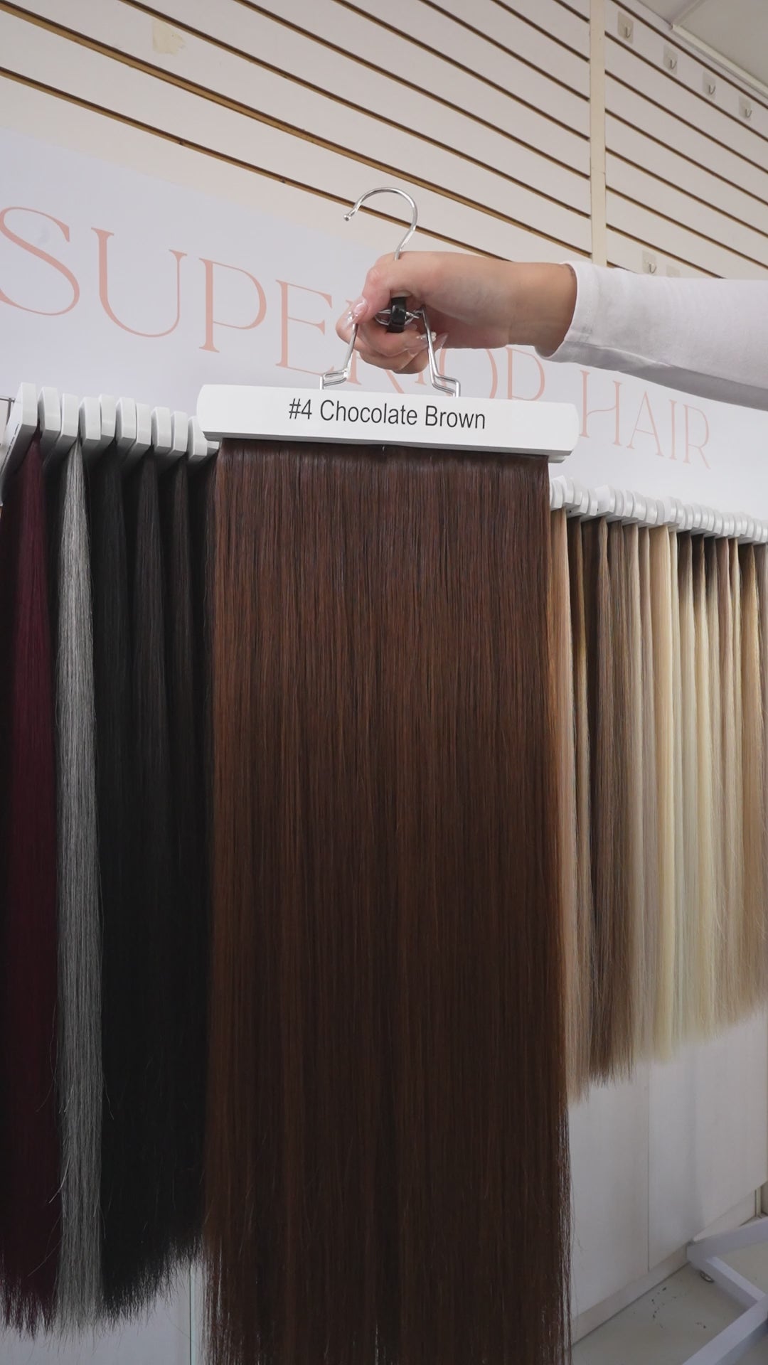 Load video: #4 Chocolate Brown Invisi Tape Hair Extensions