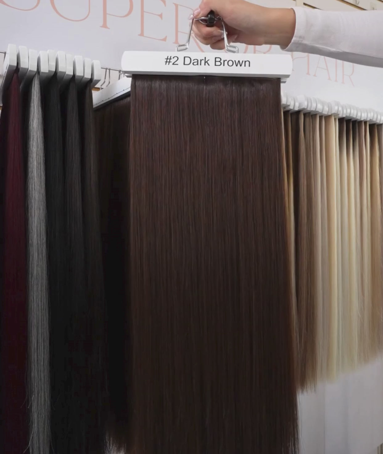 Load video: #2 Dark Brown Nano Tip Hair Extensions