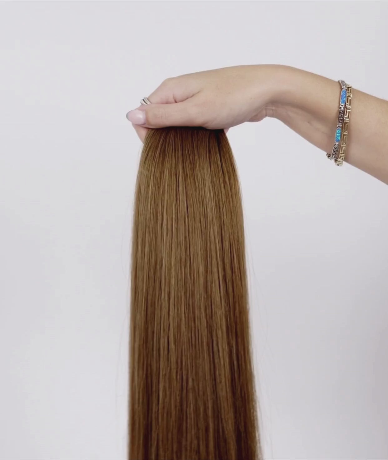 Load video: #4/6 Chestnut Brown Mix Butterfly Genius Weft Extensions (NEW)