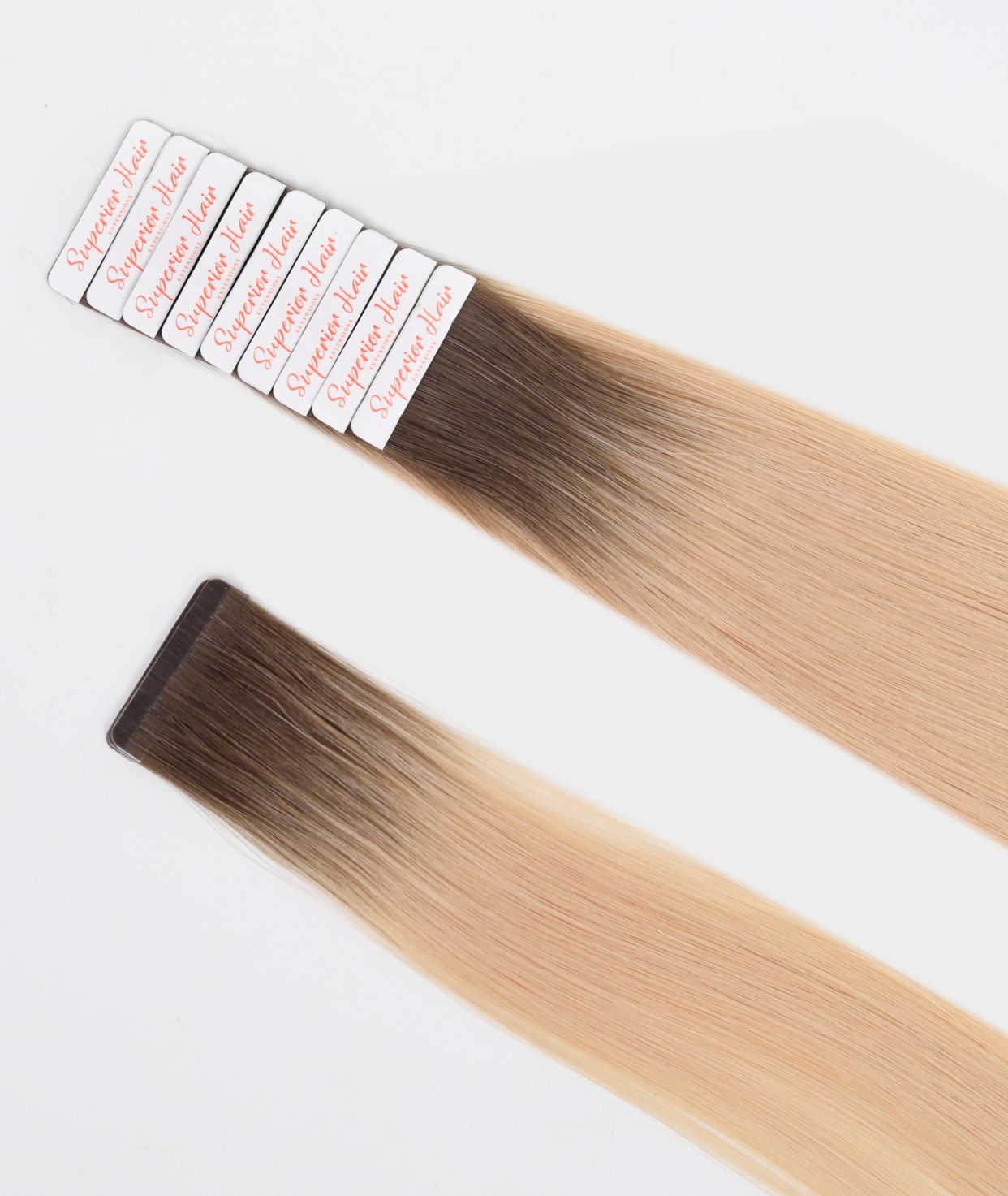 #Rooted Beach Ash Blonde Seamless Tape In Extensions (NEW)