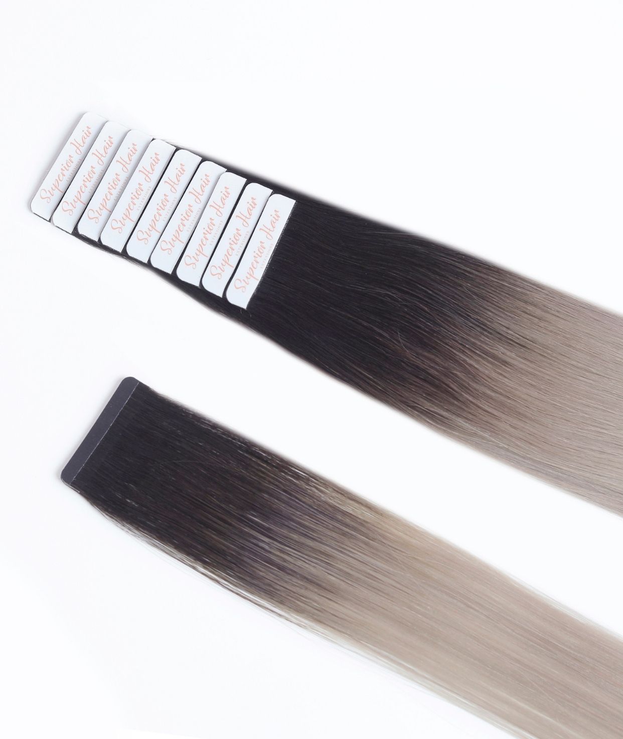 #Smokey Ombre Seamless Tape In Hair Extensions