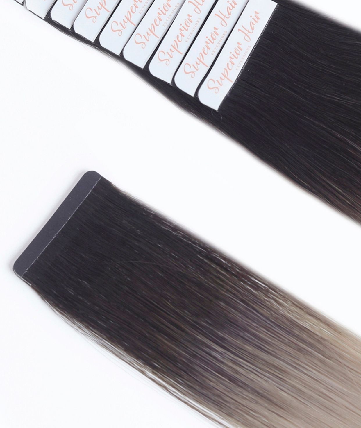 #Smokey Ombre Seamless Tape In Hair Extensions