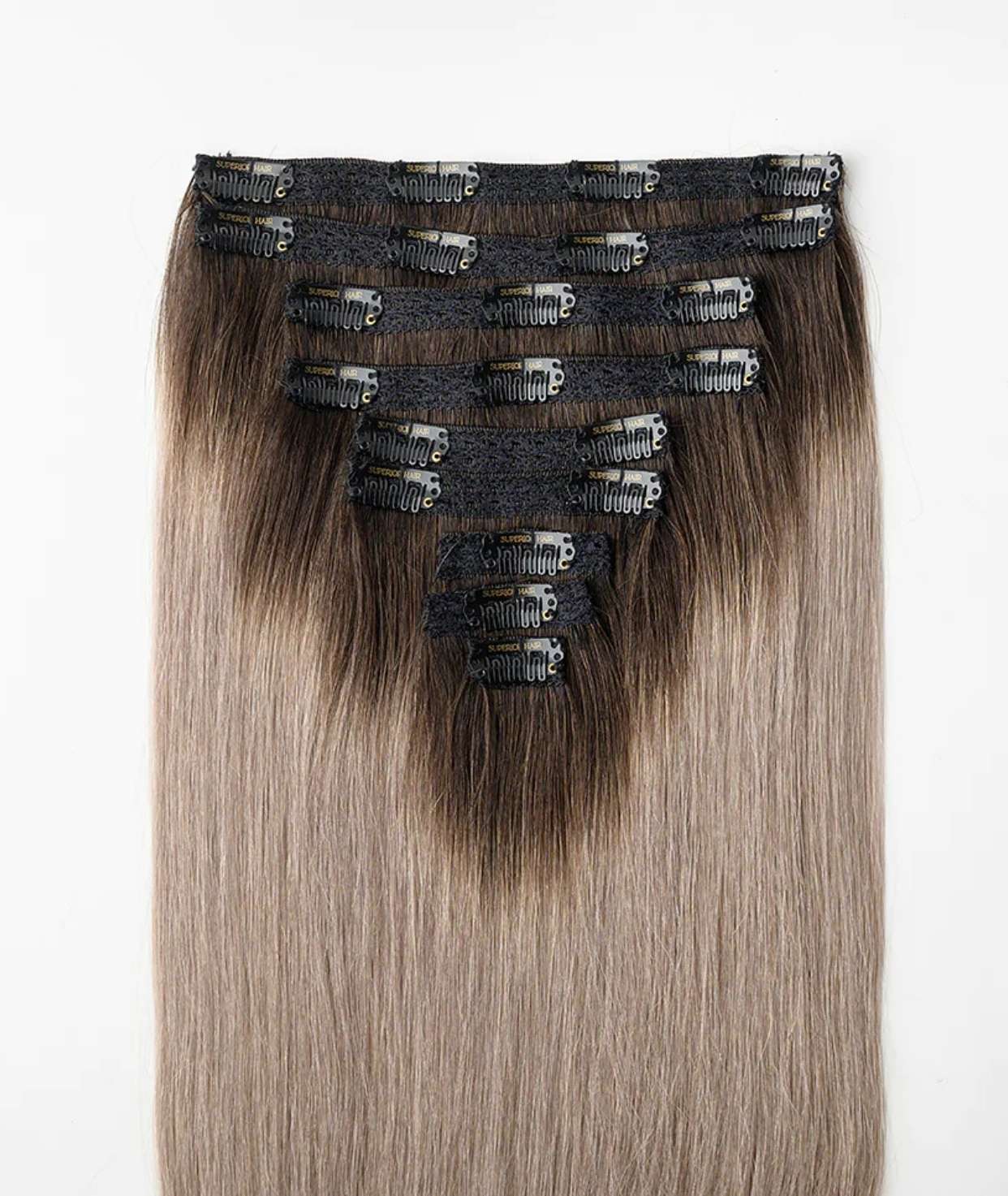 #Smokey Ombre Classic Clip In Hair Extensions 9pcs