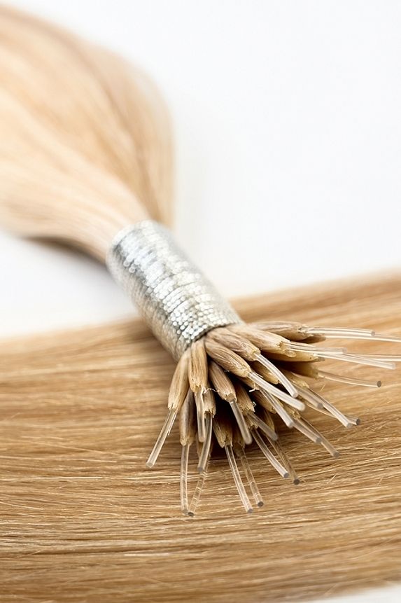 rollover-image. #16 Caramel Dark Blonde Nano Tip Hair Extensions. Superior Hair Extensions.