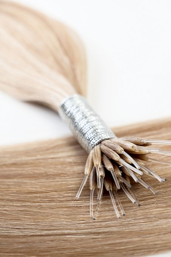 rollover-image. #18/60 Pearl Ash Blonde Highlights Nano Tip Hair Extensions