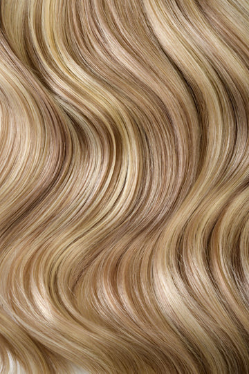 Ash Blonde Thumbnail. #18/613 Ash Blonde Highlights Seamless Clip In. Superior Hair Extensions.