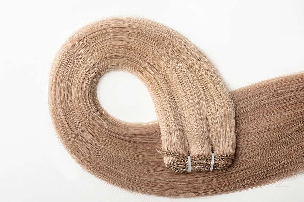 rollover-image. #18 Dark Ash Blonde Traditional Weft. Superior Hair Extensions.