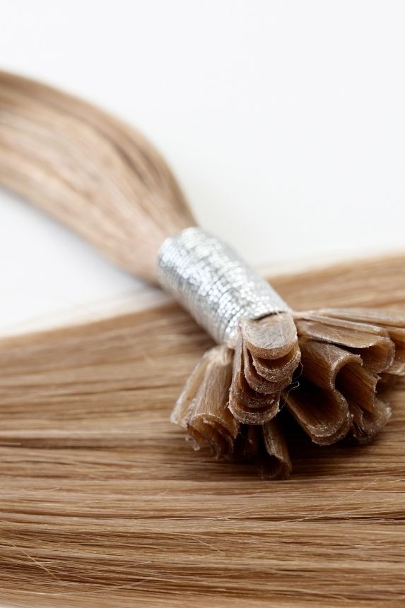 rollover-image. #18 Dark Ash Blonde Pre Bonded U Tip Extensions. Superior Hair Extensions.