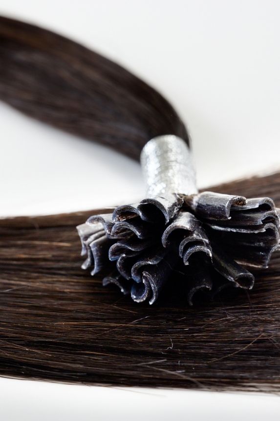 rollover-image. #1BL Darkest Brown Pre Bonded U Tip Extensions. Superior Hair Extensions.