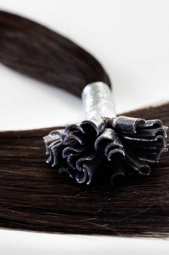 rollover-image. #1B Off-Black Pre Bonded U Tip Extensions. Superior Hair Extensions.