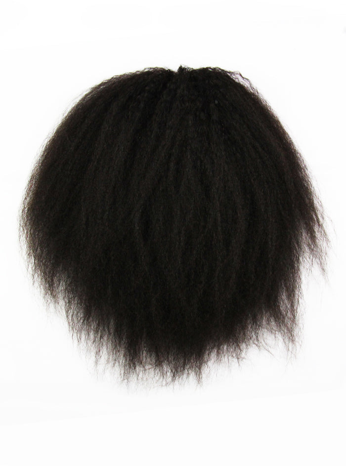 curly hair type, high ponytail with extensions