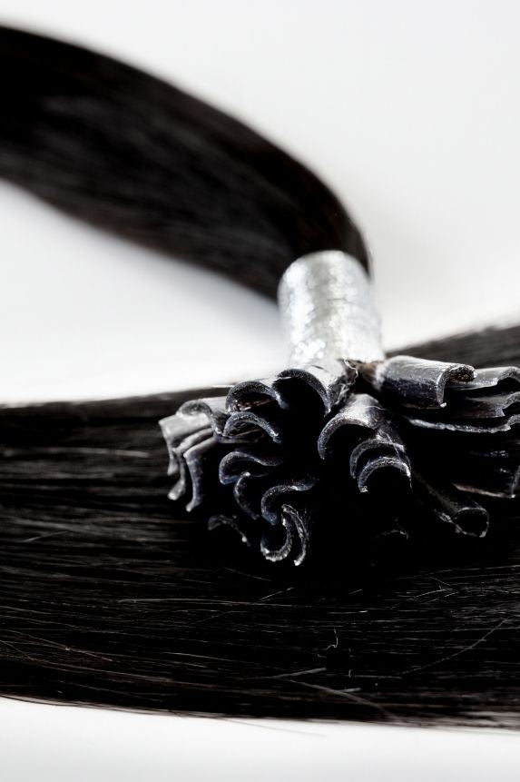 rollover-image. #1 Jet Black Pre Bonded U Tip Extensions. Superior Hair Extensions.