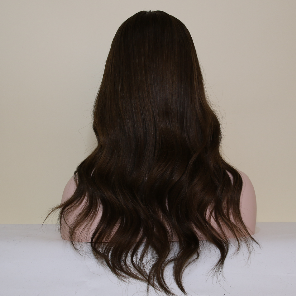 Chocolate Brown Balayage Mono Top Human Hair Wig SHE Global